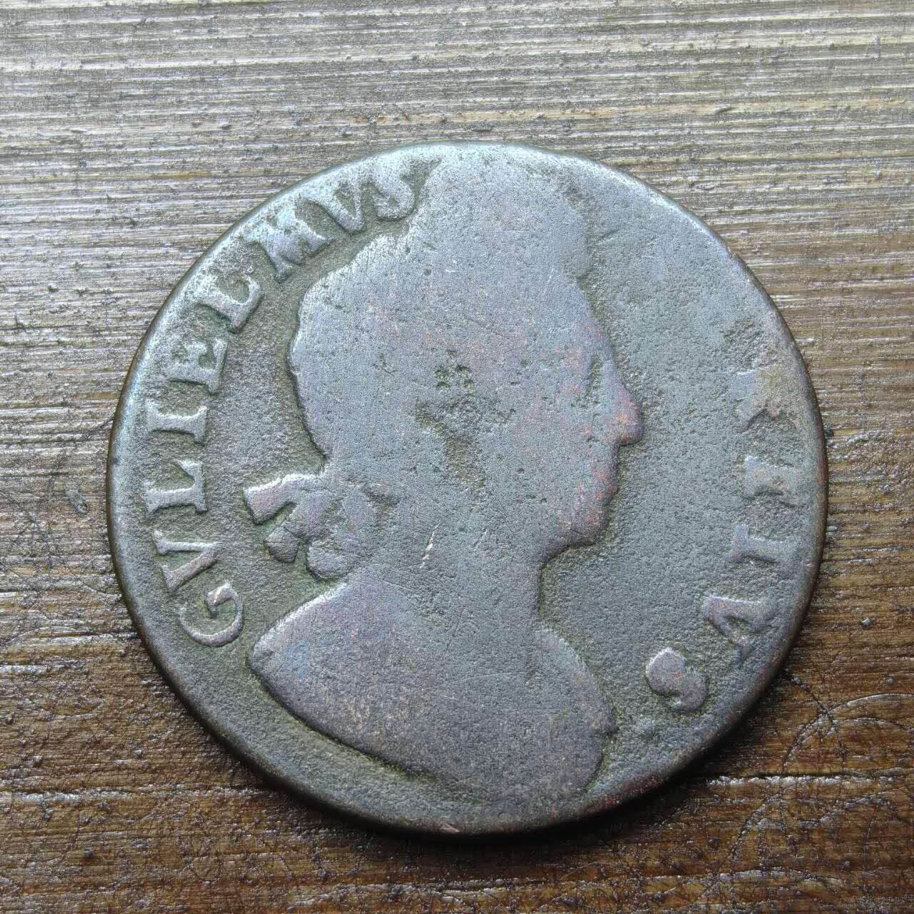 【铜匠收藏】★第142★散币专场 不寄存，30包邮。不满30元，支付5元运费。《接受代拍 代送NGC评级》 61【无寄存】英国 威廉三世 半便士 年份不详 稀少