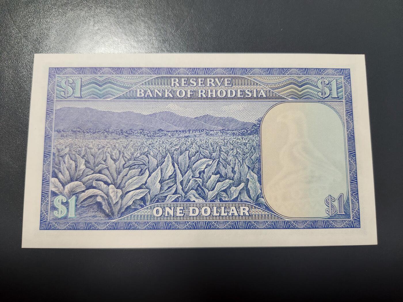 1月29号晚上8点 外国纸币自动截拍第15场 动物水印第二版1979年 罗德西亚1元新品