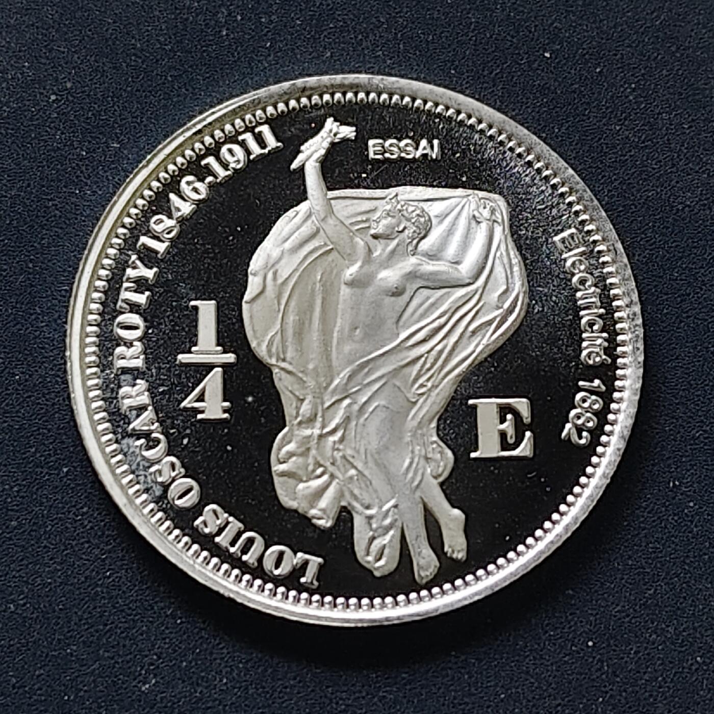 【全场包邮】纯粹捡漏拍498场-持续更新中 【样币】法属马提尼克2004年1/4欧元雕刻师罗蒂系列电精制纪念银样币【7.8克99.9%，估算纯银价约218元（按28元/克银价核算）】