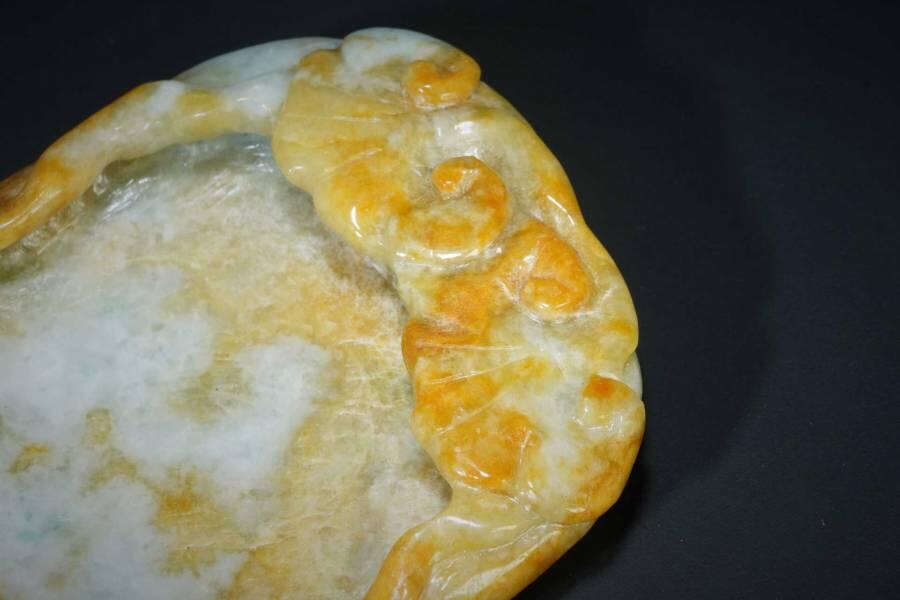 上海都达杂项专场十二（全场包邮】 天然翡翠（A货）灵芝莲花笔洗83-76