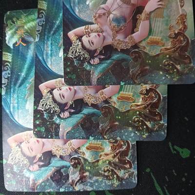 花开卡拍第61期（3月7号周六截拍，品控勿拍!!!拍品不寄存，运费5元（新疆需补运费差价或顺丰到付），自制卡难免瑕疵，可能存在轻微撞角爆边等出厂瑕疵，品控介意勿拍！） - 燎原 绝色绘卷 王贵人三渐变 粗闪3张