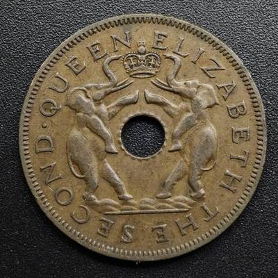 【淘币小摊】限时拍第八百五十七拍  老铜币场  满百包邮可预留两周  周一统一发货  - 罗德西亚和尼萨兰1955年一便士铜币