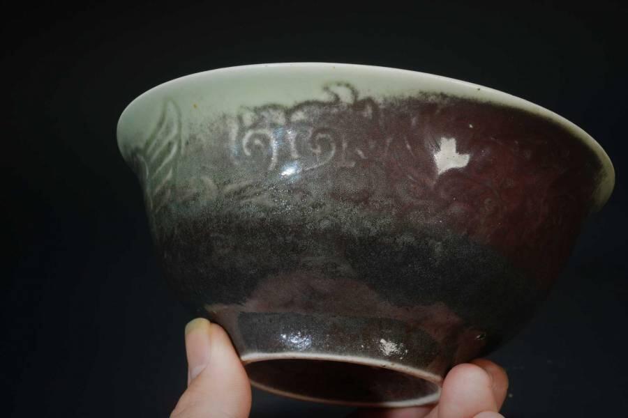 上海都达杂项专场十二（全场包邮】 红釉斗笠碗83-58