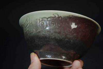 上海都达杂项专场90【全场包邮】  红釉斗笠碗83-58