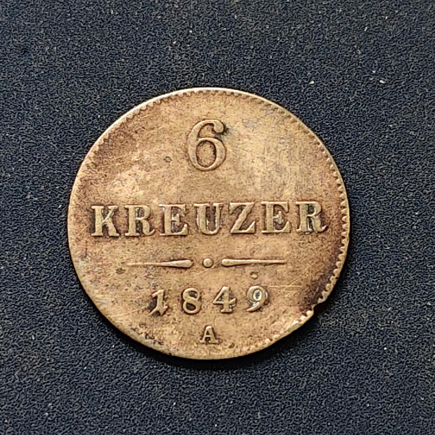 【全场包邮】纯粹捡漏拍498场-持续更新中 奥地利奥匈帝国1849年6克鲁泽银币