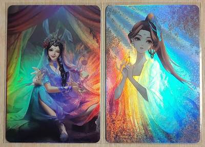 春节前倒数第二场！！龙虎卡牌-七四场（满200元包邮，无佣金，每周六结拍，欢迎送拍） - 粗彩闪2张 宁缺 天竺玉兔公主+不知火舞