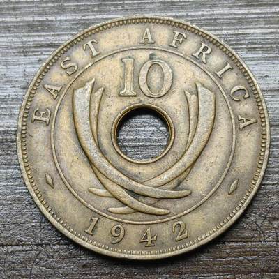 【铜匠收藏】★第142★散币专场 不寄存，30包邮。不满30元，支付5元运费。《接受代拍 代送NGC评级》 - 49【无寄存】英属东非 1942年 10分 乔治六世 铜币