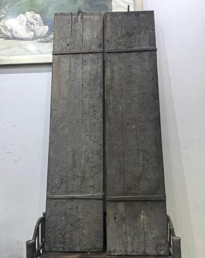 明末清初漆灰老匾对联一副晦翁朱熹款