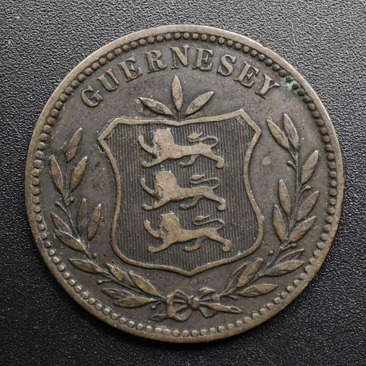 【淘币小摊】限时拍第八百五十七拍  老铜币场  满百包邮可预留两周  周一统一发货  根西岛1893年8道布铜币