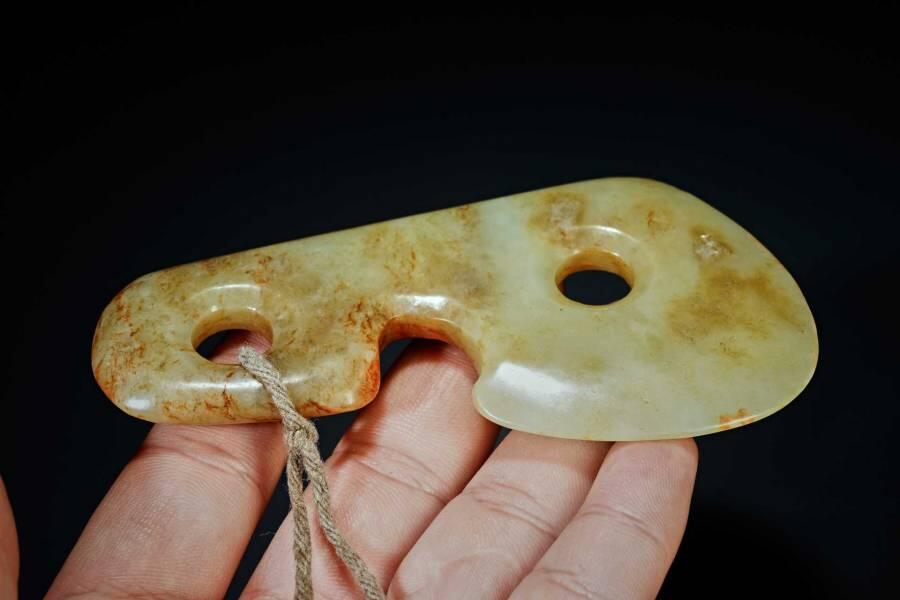 上海都达杂项专场十二（全场包邮】 和田古玉双联璧89-19