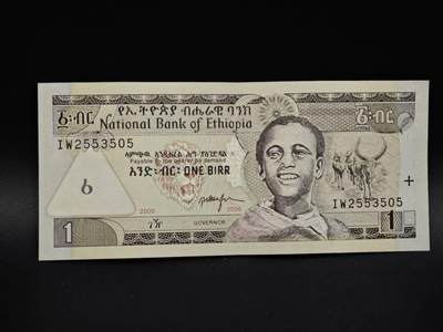 【淘币小摊】实时拍第八百五十六拍   无佣金福利纸币场   满百包邮可预留二周 每周一统一发货   - 埃塞俄比亚1比尔纸币【有折】