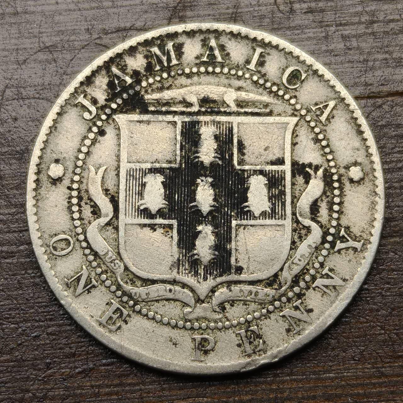 【铜匠收藏】★第142★散币专场 不寄存，30包邮。不满30元，支付5元运费。《接受代拍 代送NGC评级》 27【无寄存】英属牙买加 1918年 爱德华七世 1便士 白铜币