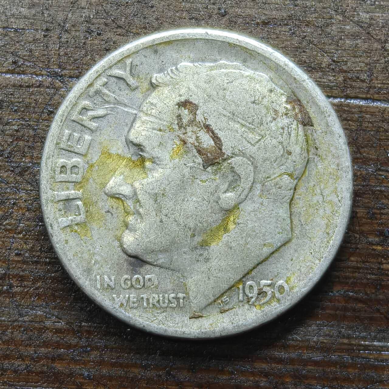 【春节前最后一拍，下一场3.3号】★第139加场★银币专场 不寄存，200包邮。不满200元，支付5元运费。《接受代拍 代送NGC评级》 9【无寄存】1950年 美国 10分 银币 罗斯福总统