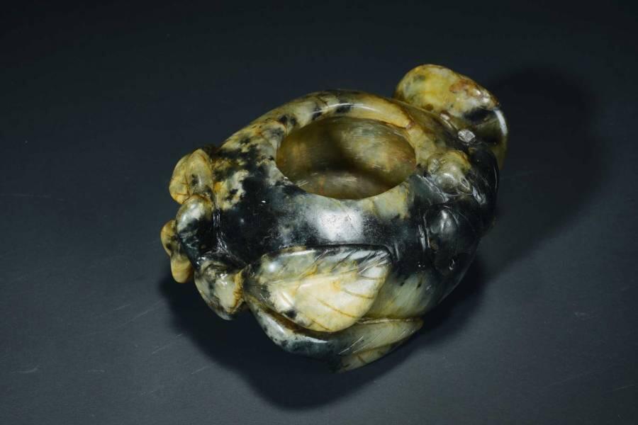 上海都达杂项专场十二（全场包邮】 老玉雕水盂83-75