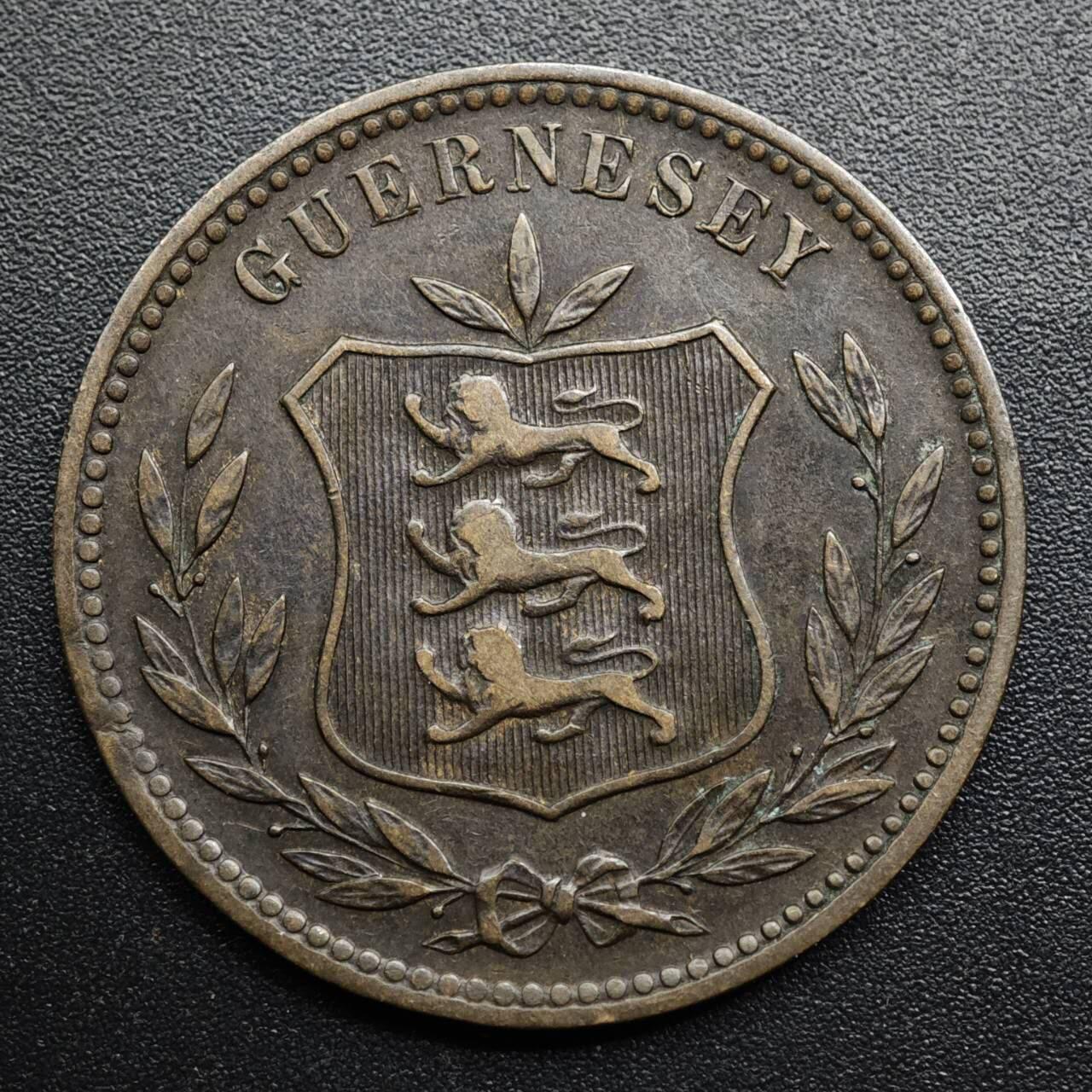 【淘币小摊】限时拍第八百五十七拍  老铜币场  满百包邮可预留两周  周一统一发货  根西岛1903年8道布铜币