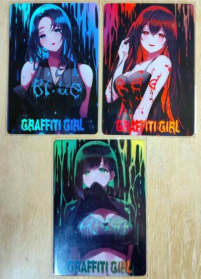 春节前倒数第二场！！龙虎卡牌-七四场（满200元包邮，无佣金，每周六结拍，欢迎送拍） - 折光彩闪3张 疾风 黑客帝国小姐姐 一套