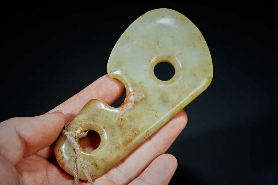 上海都达杂项专场十二（全场包邮】 和田古玉双联璧89-19