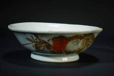 上海都达杂项专场十二（全场包邮】 - 粉彩花卉纹葵口碗83-55