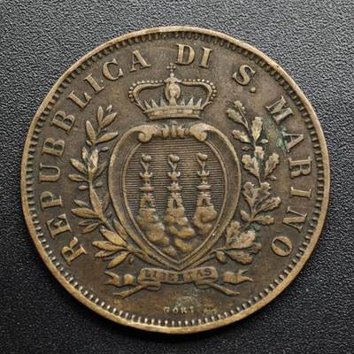 【淘币小摊】限时拍第八百五十七拍  老铜币场  满百包邮可预留两周  周一统一发货  - 圣马力诺1875年10分铜币