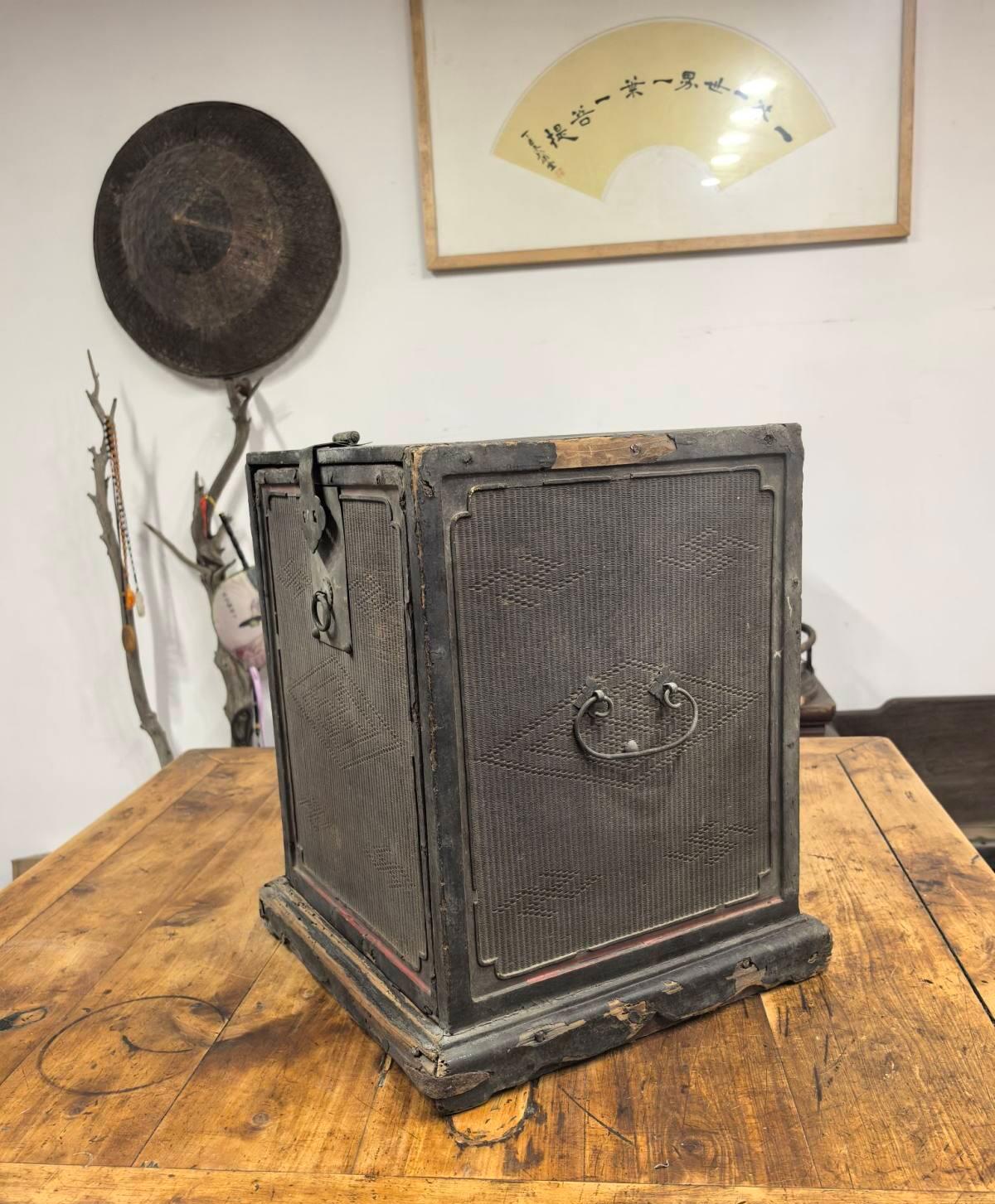 明代清早徽工大漆竹丝书箱