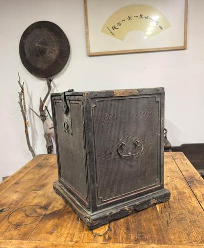 明代清早徽工大漆竹丝书箱