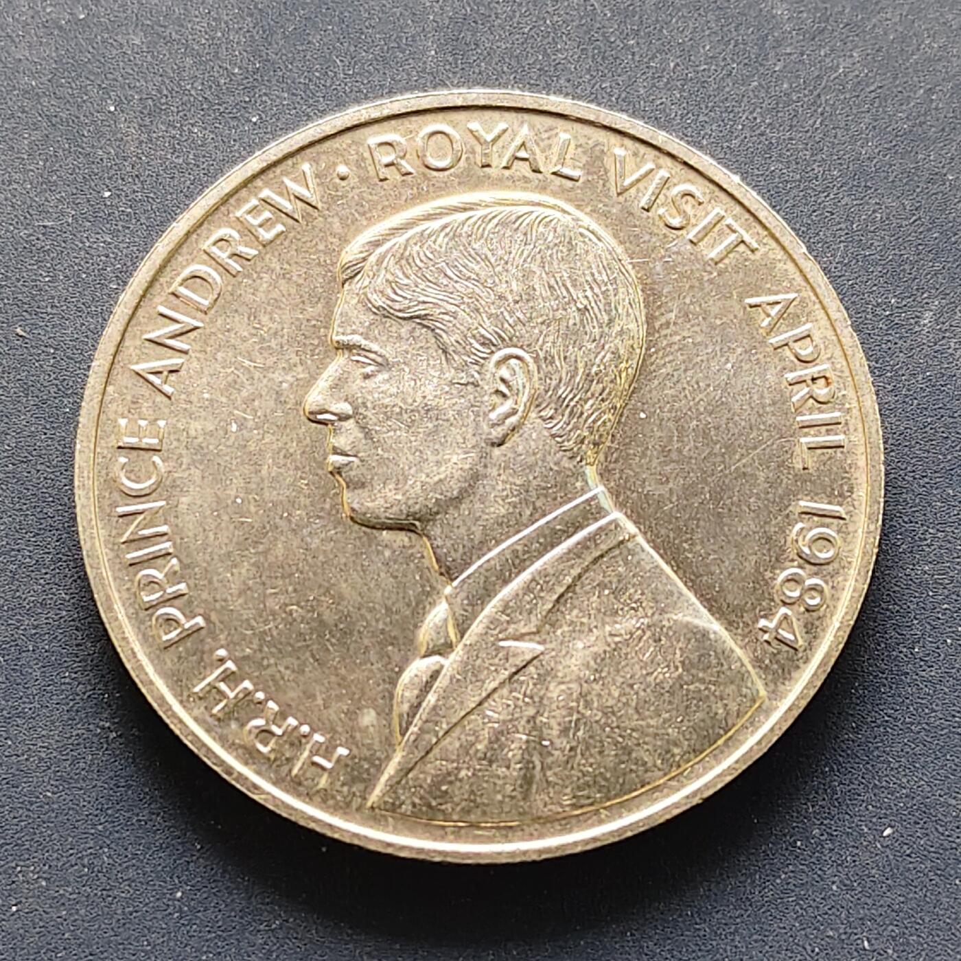 【全场包邮】纯粹捡漏拍498场-持续更新中 阿松森群岛1984年50便士安德鲁王子皇家访问克朗型纪念币