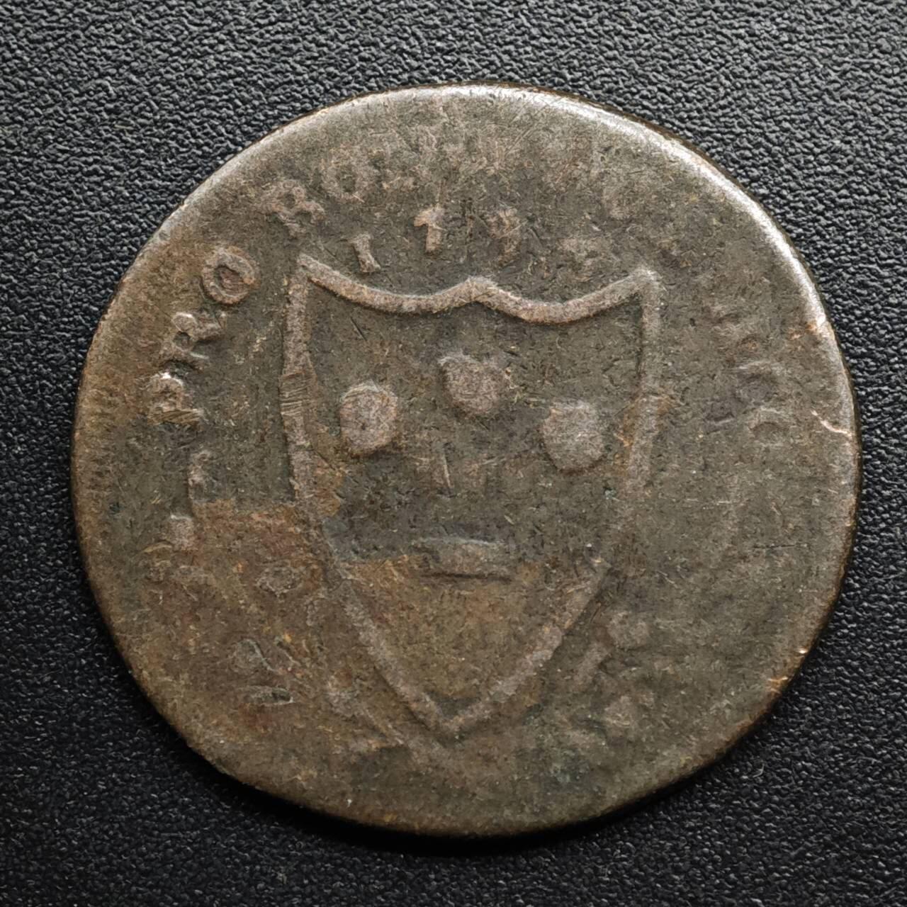 【淘币小摊】限时拍第八百五十七拍  老铜币场  满百包邮可预留两周  周一统一发货  英国1793年法新代币铜币