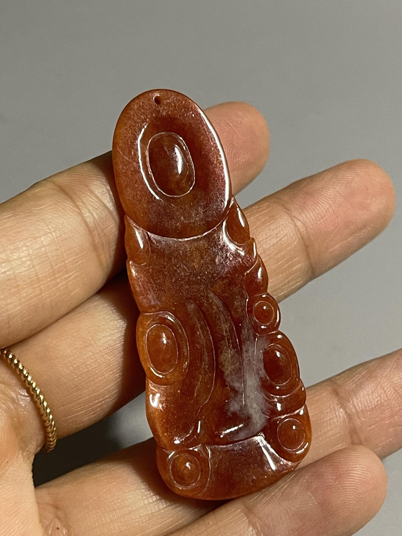 喵了个咪的第二期玉器杂项拍卖 天然红翡观音