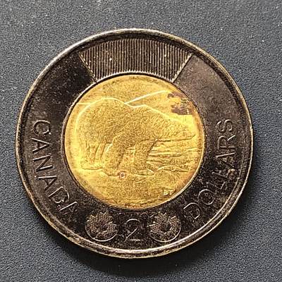 【全场包邮】纯粹捡漏拍498场-持续更新中 - 加拿大2022年2元女王逝世黑镍环边向女王哀悼致敬特别版双色币