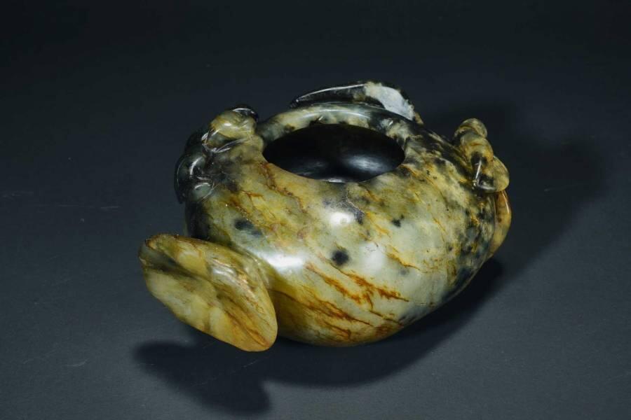 上海都达杂项专场十二（全场包邮】 老玉雕水盂83-75