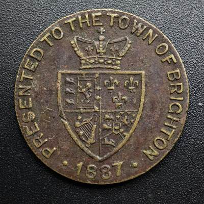 【淘币小摊】限时拍第八百五十七拍  老铜币场  满百包邮可预留两周  周一统一发货  - 英国1887年威灵顿塔铜章