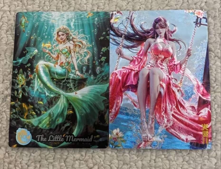 春节前倒数第二场！！龙虎卡牌-七四场（满200元包邮，无佣金，每周六结拍，欢迎送拍） 粗闪2张 奇点 美人鱼&火灵儿