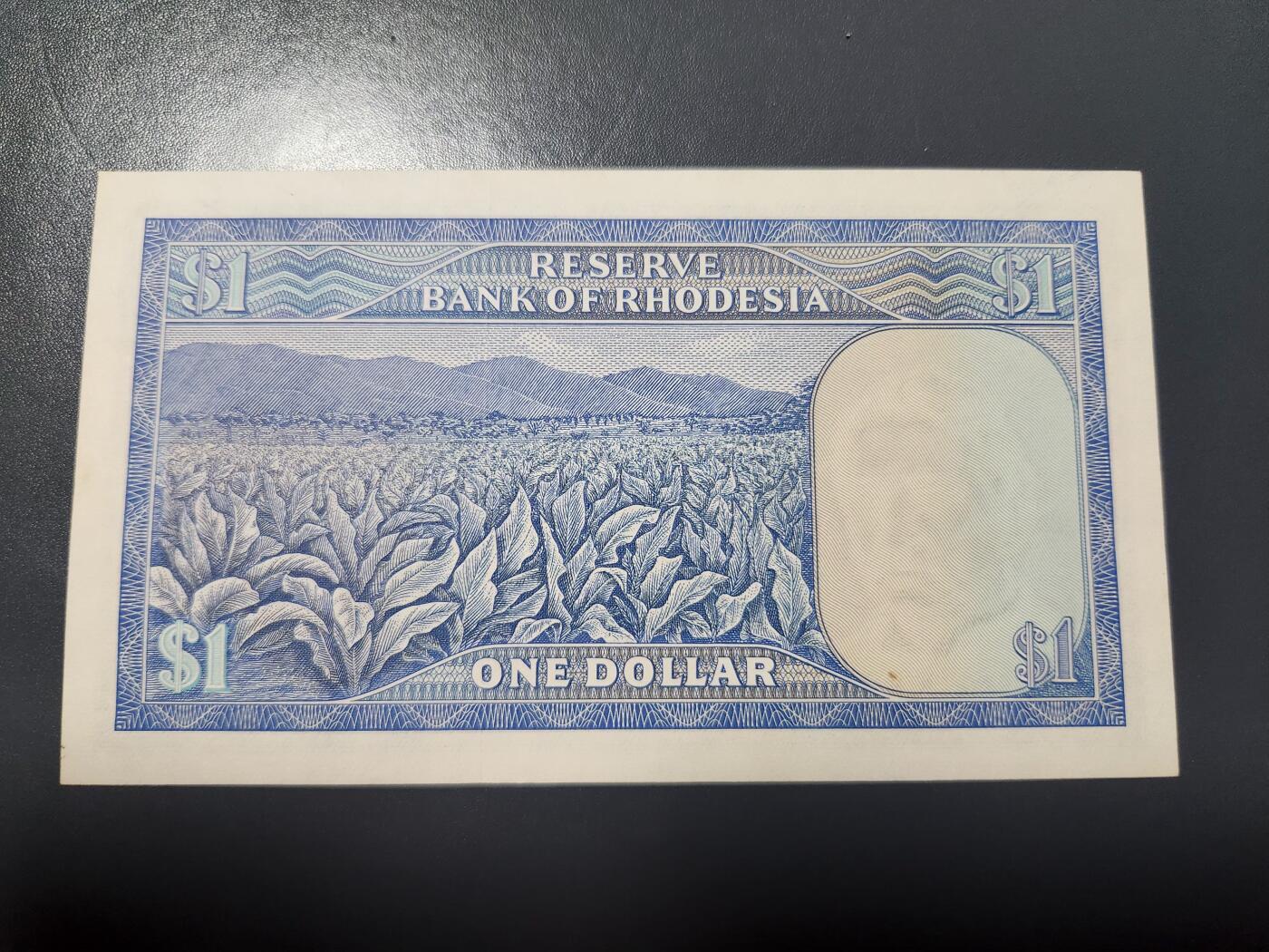 1月29号晚上8点 外国纸币自动截拍第15场 人像水印第一版1971年 罗德西亚1元新品