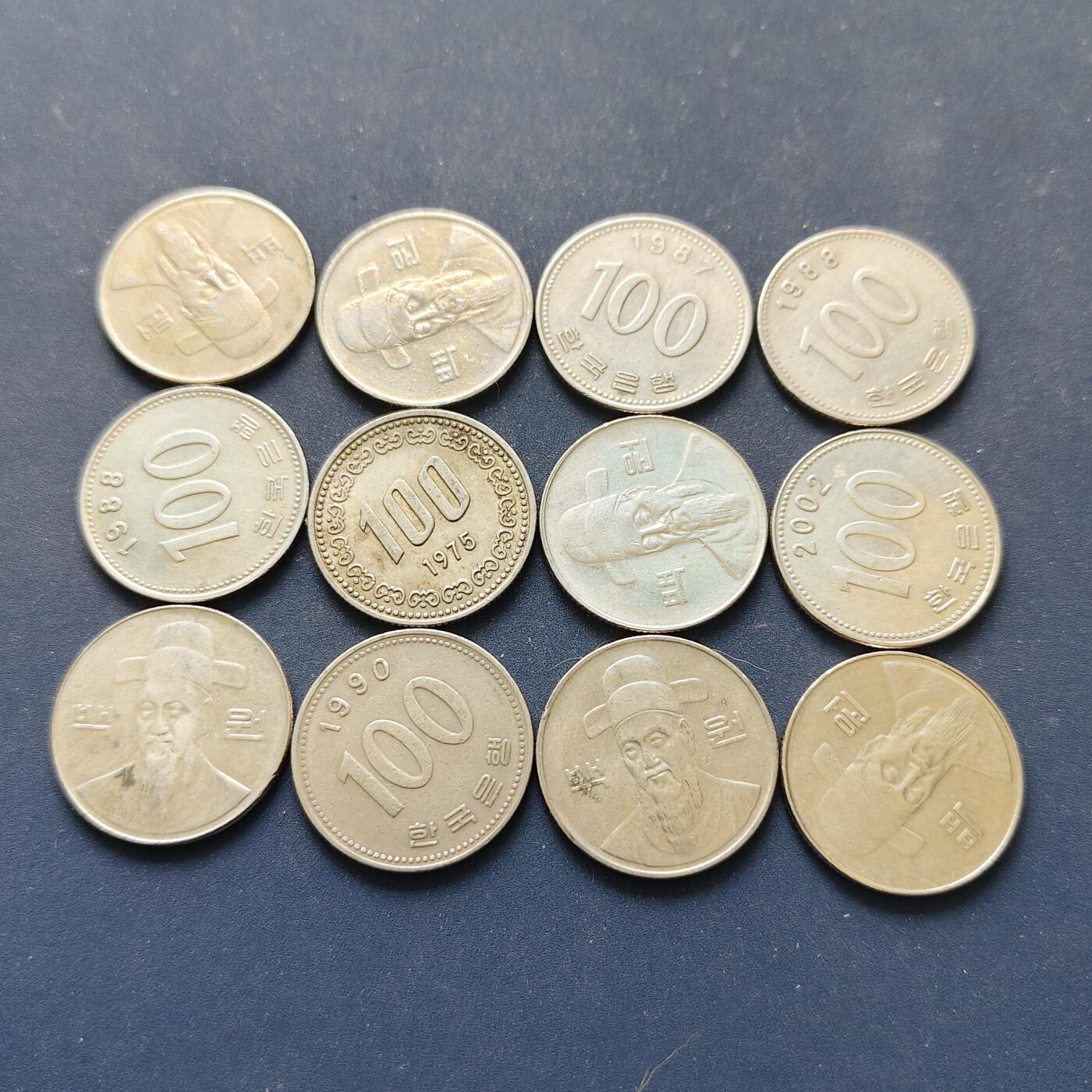 【全场包邮】纯粹捡漏拍498场-持续更新中 韩国各年份100元12枚一组