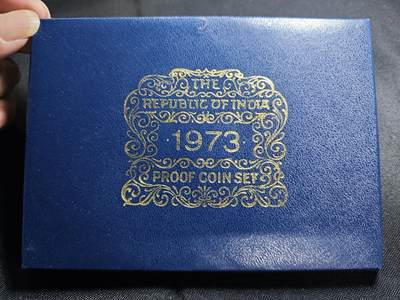 KK钱币收藏小铺  第400期  百期特拍（四拍之四）2月预留时间 周末发货 -  1973印度官方大小面值精制套币 盒套齐全 有氧化