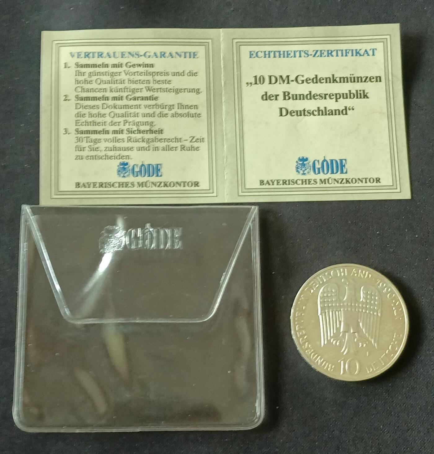 【游宝拍卖】乙巳蛇年第115期 蛇年收官场 德国1990年10马克银币 15克 带包装+证书