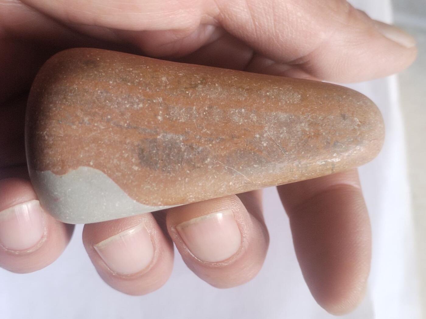 综合 松花石手把件。拼搏。