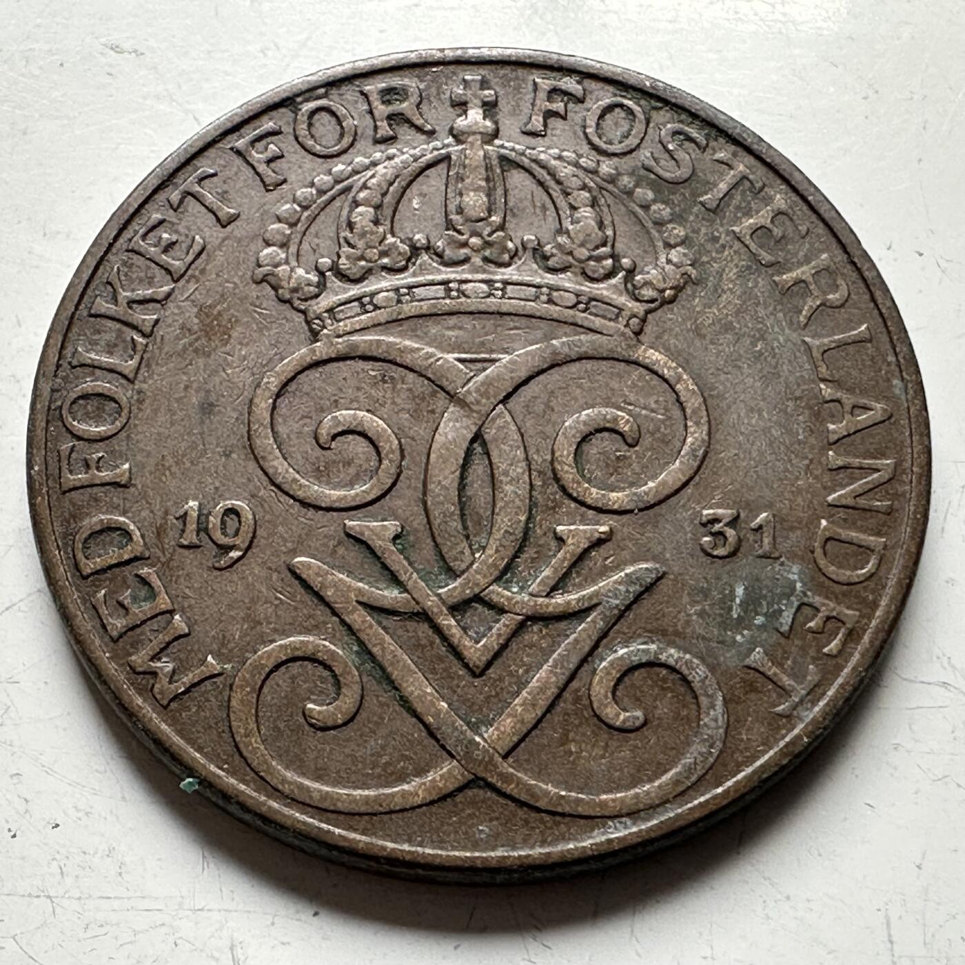 🌹外币初藏🌹🐯2026年第14场  每周二四六晚8️⃣点 接代拍 瑞典1931年5欧尔铜币