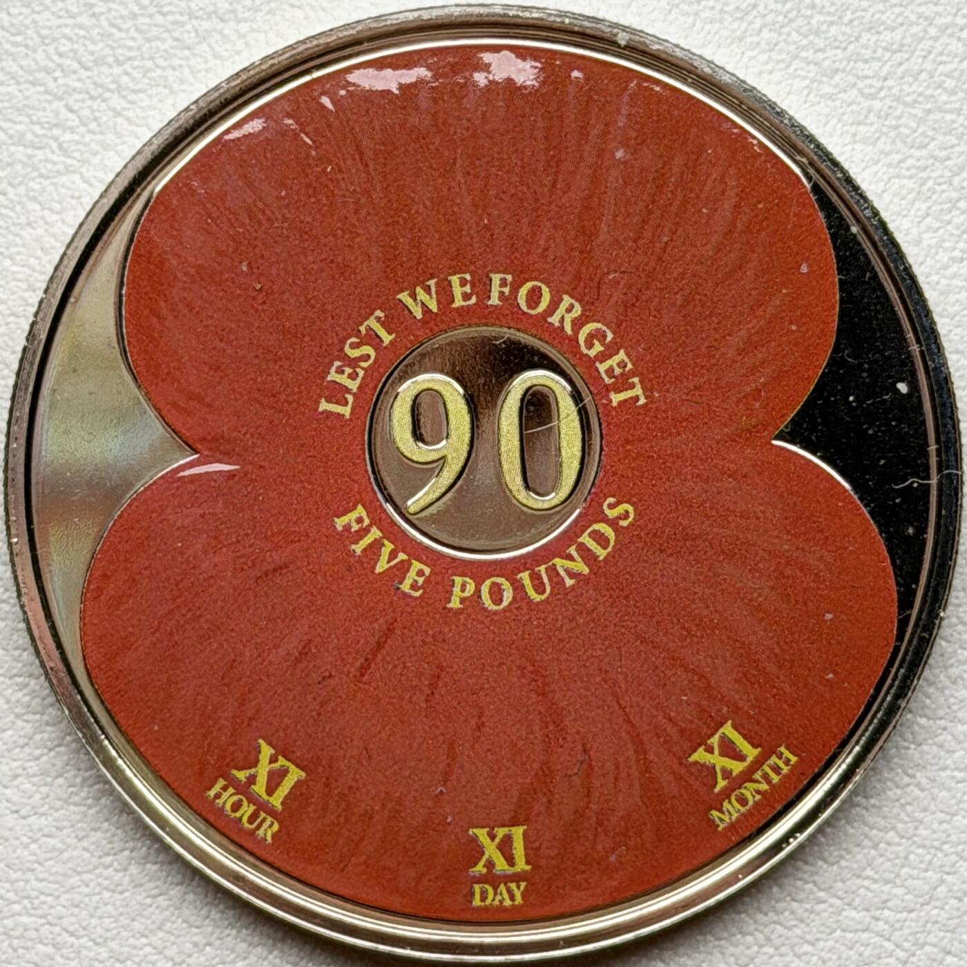 ＜星葵🌻钱币社＞散币克朗场第69期·2月3日发货 泽西岛2011年阵亡将士纪念日90周年·罂粟花5镑克朗型彩色纪念币