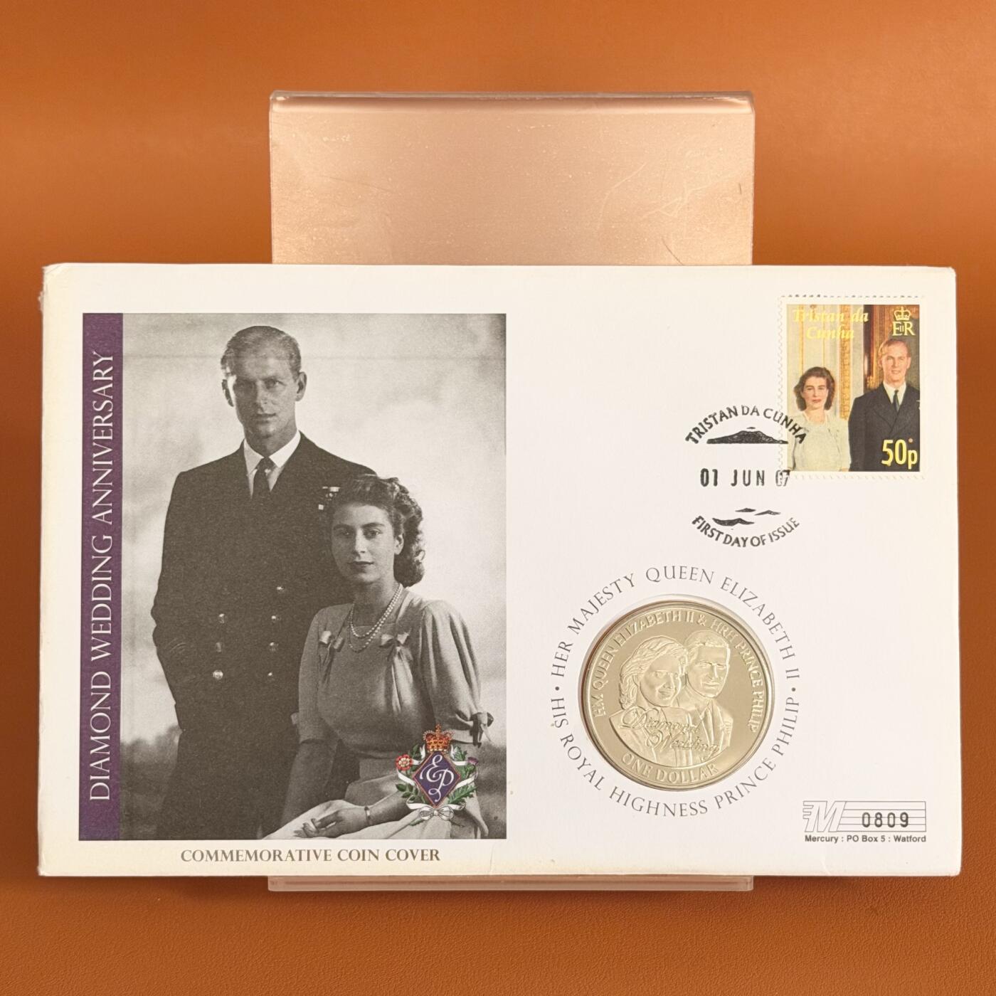 ＜星葵🌻钱币社＞散币克朗场第69期·2月3日发货 〈邮币封〉瑙鲁2007年女王钻石婚1元克朗型精制纪念币