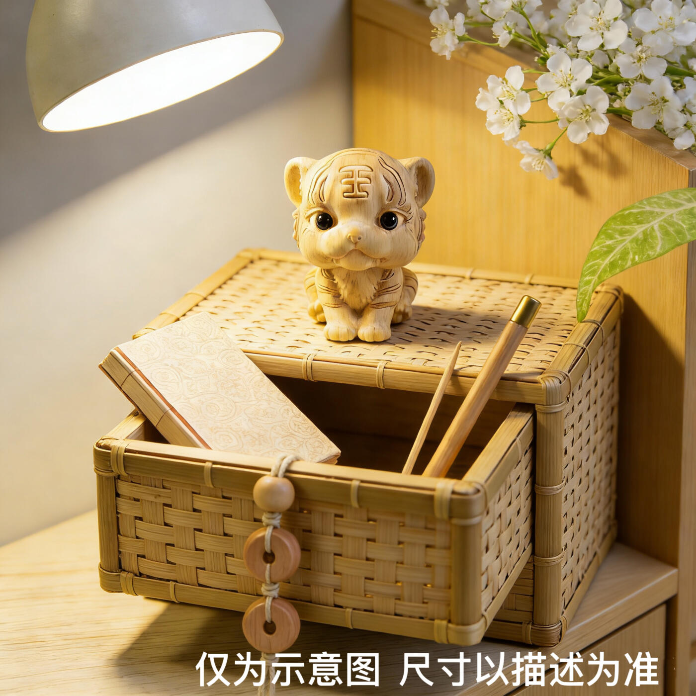 零元拍：哈基米系列，黄杨木雕12生肖之：虎宝，高约：40MM。就这么可