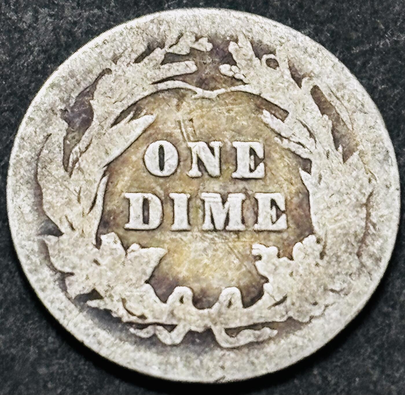 文馨钱币收藏 2026新年第五场（第 291 场）【长期接代拍品】 1912 年美国理发师 10 美分银币，2.5 克 900 银，