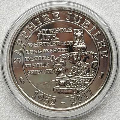 ＜星葵🌻钱币社＞散币克朗场第69期·2月3日发货 - 英国2017年女王登基75周年5镑克朗型纪念币