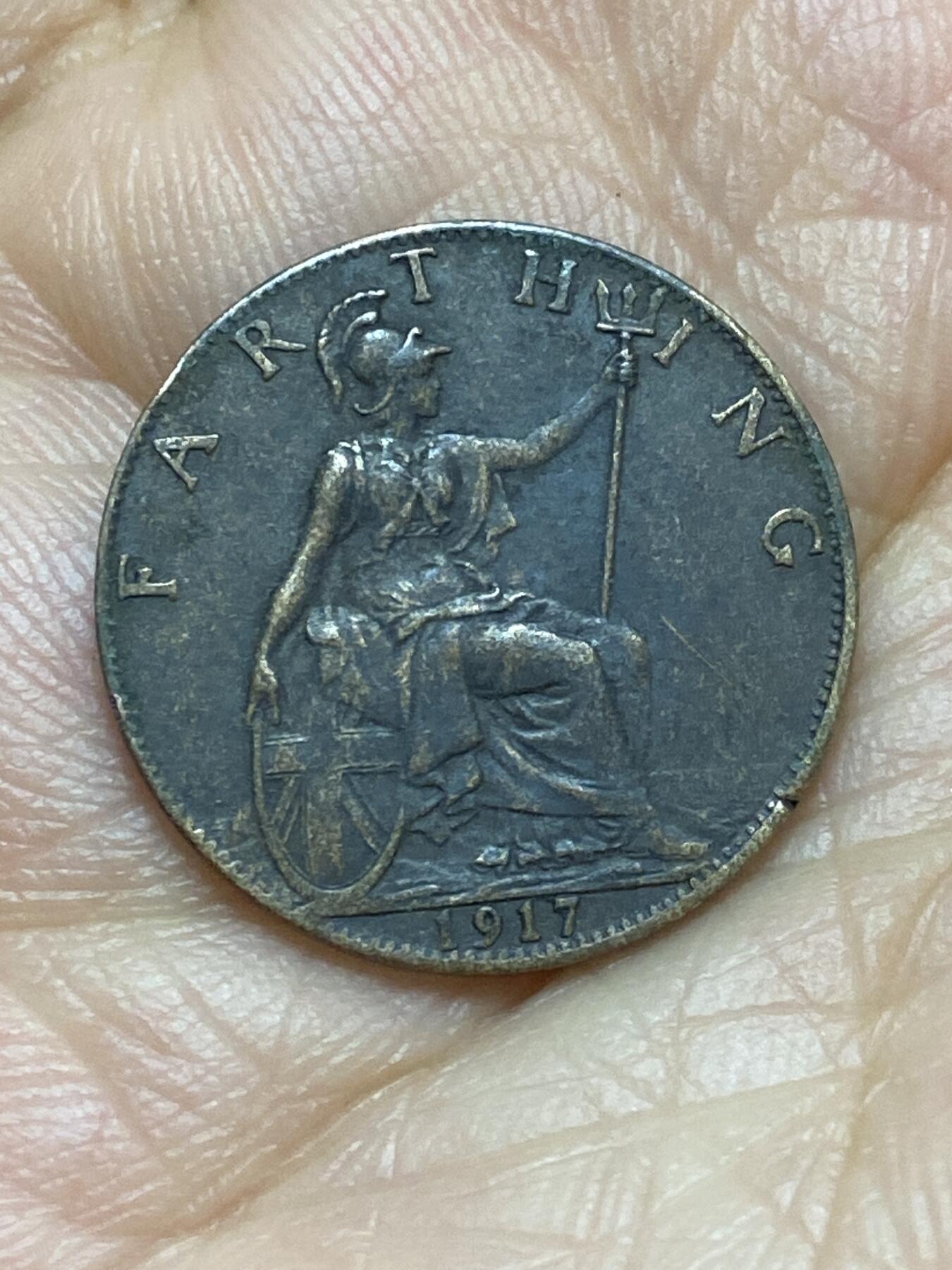 2026年第十六场(总第一百八十五场）外国好品散币场(免佣金) 英国🇬🇧1917年1法新(乔治五世第一版)