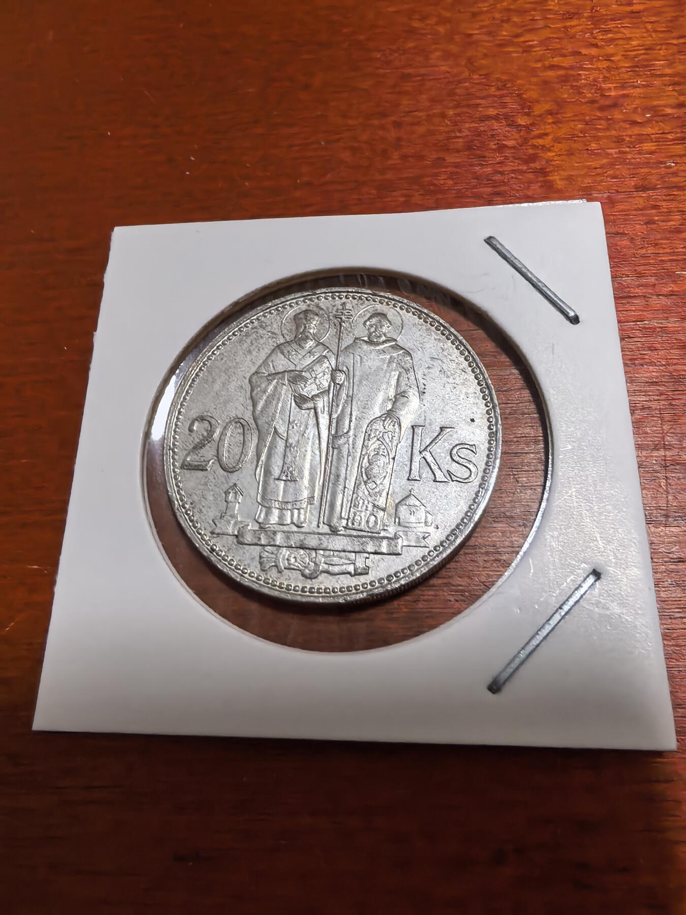 长老汇蛇年精选第九十七场拍卖 1941斯洛伐克年双圣20克朗银币，15克500银