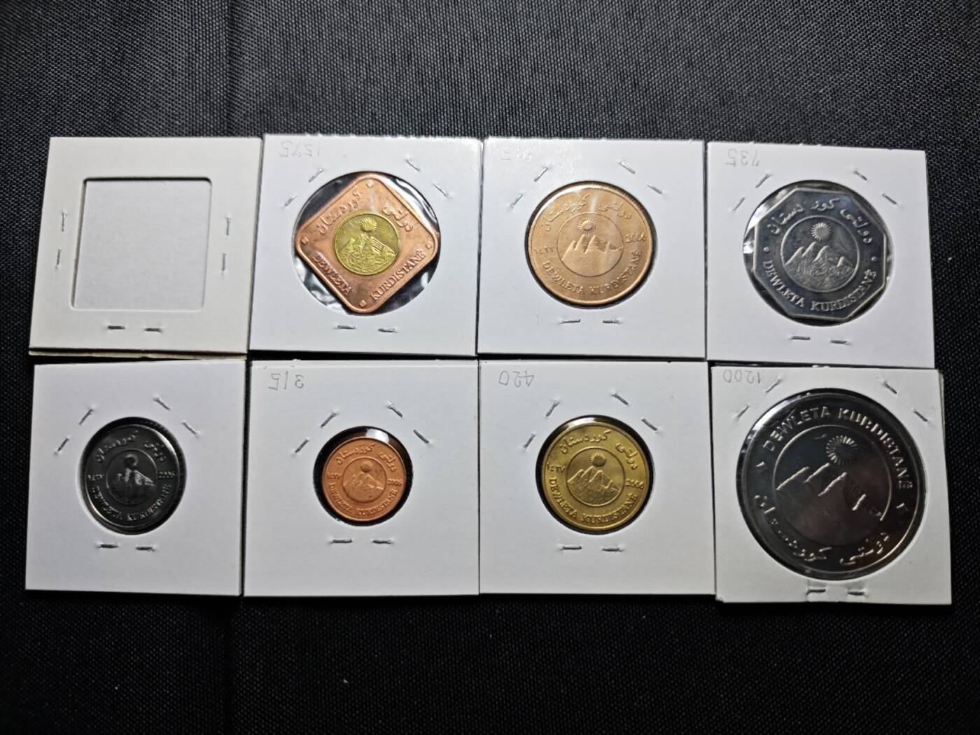 KK钱币收藏小铺  第398期 百期特拍（四拍之二） 2月预留时间 周末发货  库尔德斯坦大小面值一组