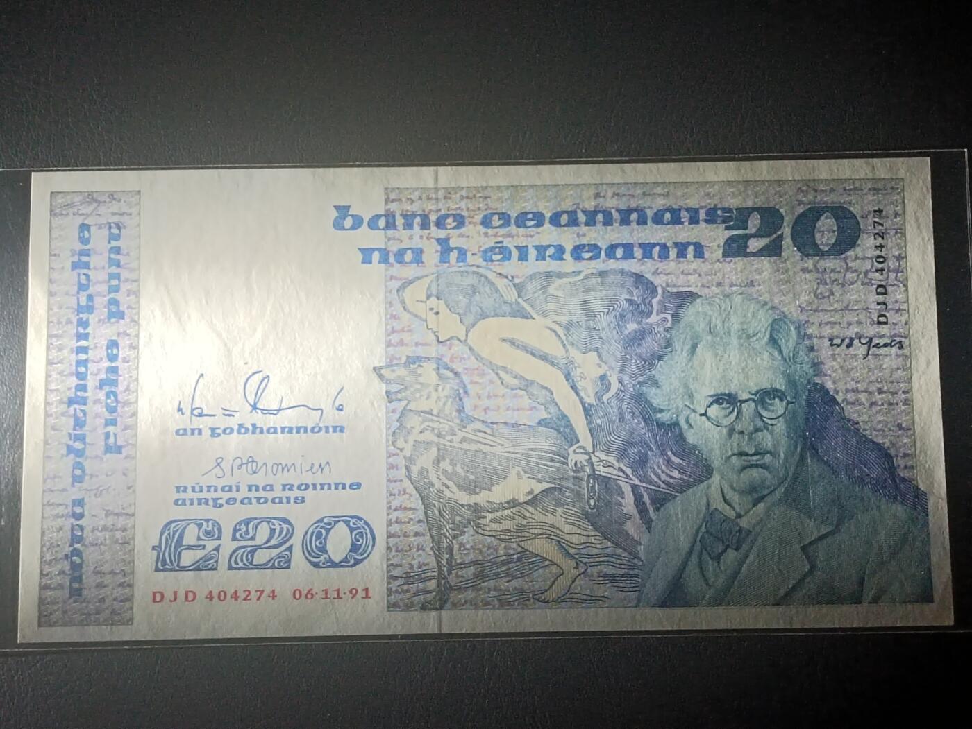 2026二月第一期，总215期 爱尔兰1991年20镑UNC-，作家叶芝和大小布兰克斯群岛，少见中高面值