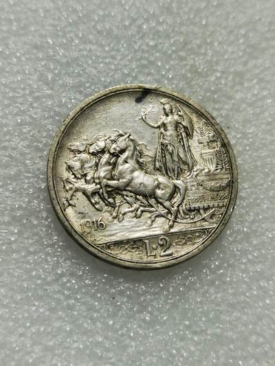 天下钱庄专场欢迎参拍 - 意大利胜利马车2里拉银币