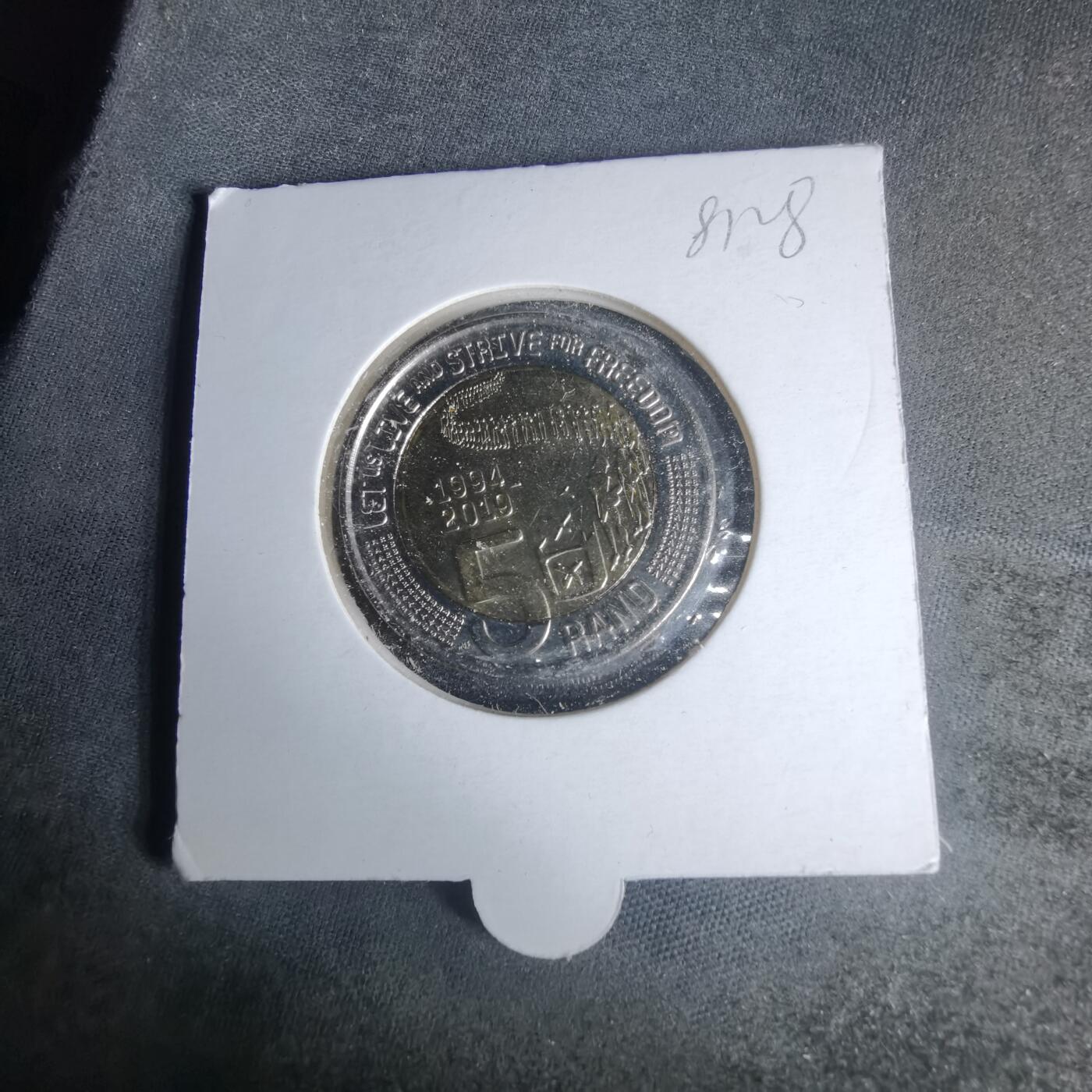 沼泽如烟--第981场 南非2019年宪政民主25周年5兰特双色纪念币