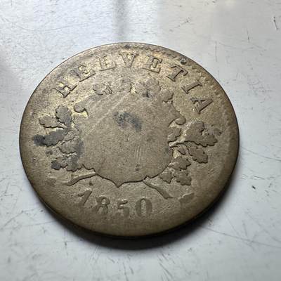 🌹外币初藏🌹🐯2026年第14场  每周二四六晚8️⃣点 接代拍 - 瑞士1850年10拉彭 10分 银合金 15%银